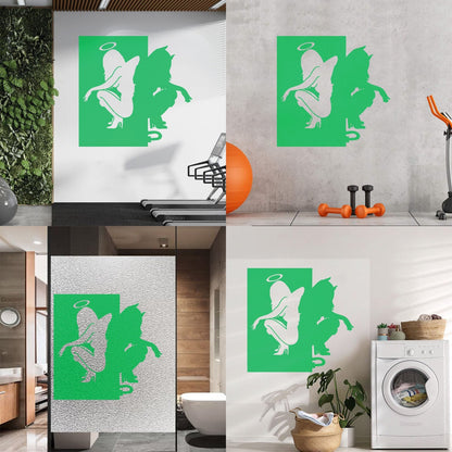 Vinyl Wall Stickers Beautiful Female Silhouettes Angel Demon Good Evil Personalized Customization