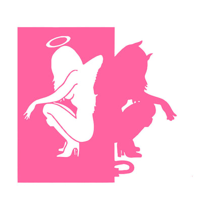 Vinyl Wall Stickers Beautiful Female Silhouettes Angel Demon Good Evil Personalized Customization