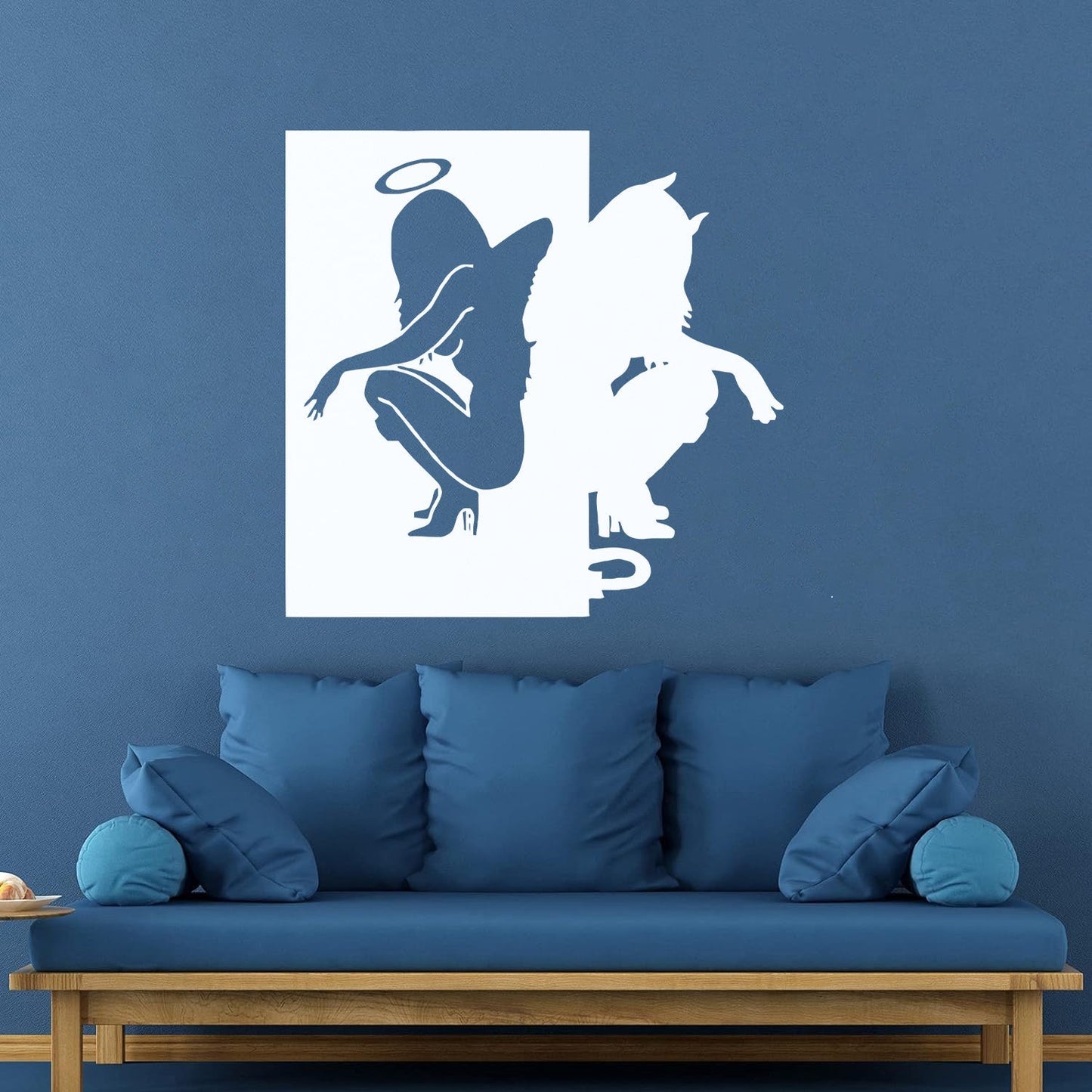 Vinyl Wall Stickers Beautiful Female Silhouettes Angel Demon Good Evil Personalized Customization
