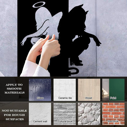 Vinyl Wall Stickers Beautiful Female Silhouettes Angel Demon Good Evil Personalized Customization