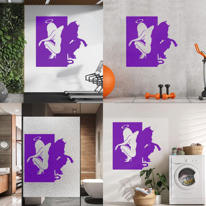 Vinyl Wall Stickers Beautiful Female Silhouettes Angel Demon Good Evil Personalized Customization