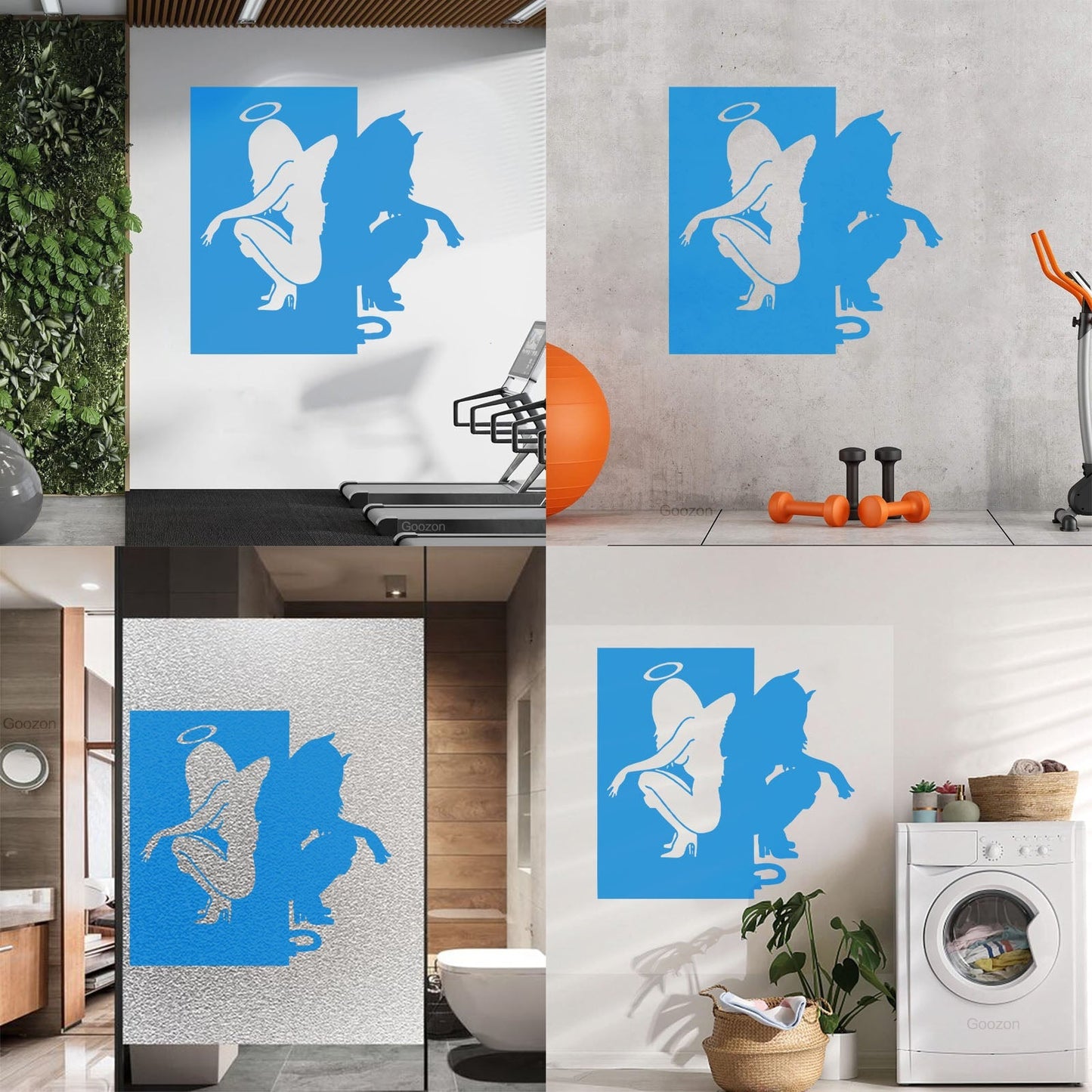 Vinyl Wall Stickers Beautiful Female Silhouettes Angel Demon Good Evil Personalized Customization