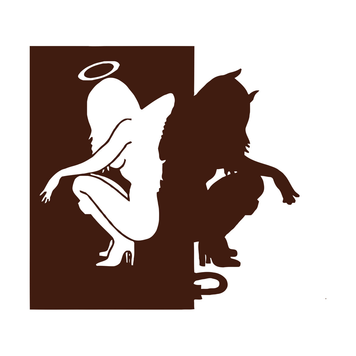 Vinyl Wall Stickers Beautiful Female Silhouettes Angel Demon Good Evil Personalized Customization