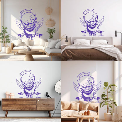 Vinyl Wall Decals Demon Angel Contrast Life Death Good Evil Bad Art Decoration