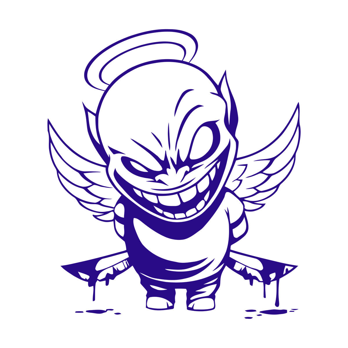 Vinyl Wall Decals Demon Angel Contrast Life Death Good Evil Bad Art Decoration