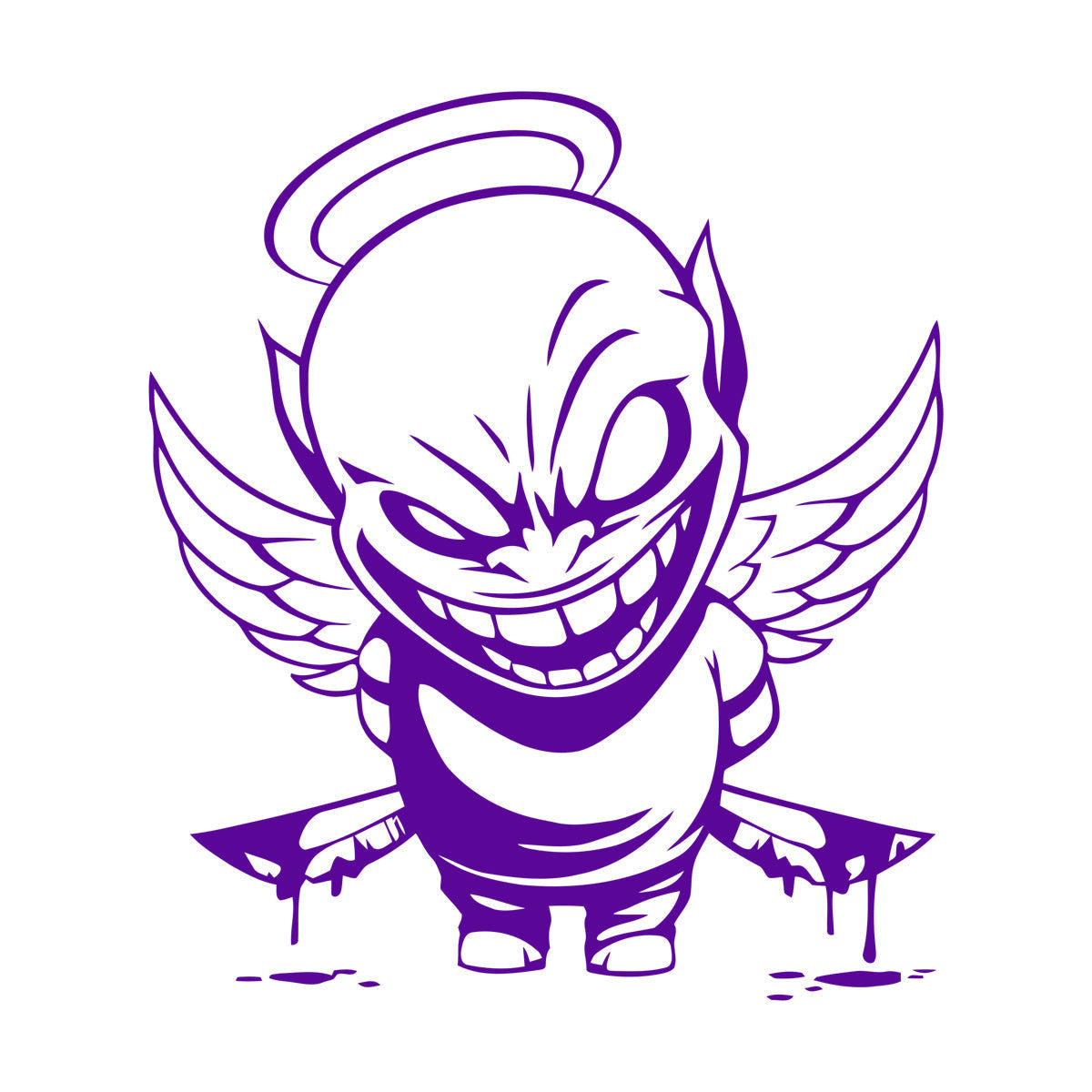 Vinyl Wall Decals Demon Angel Contrast Life Death Good Evil Bad Art Decoration