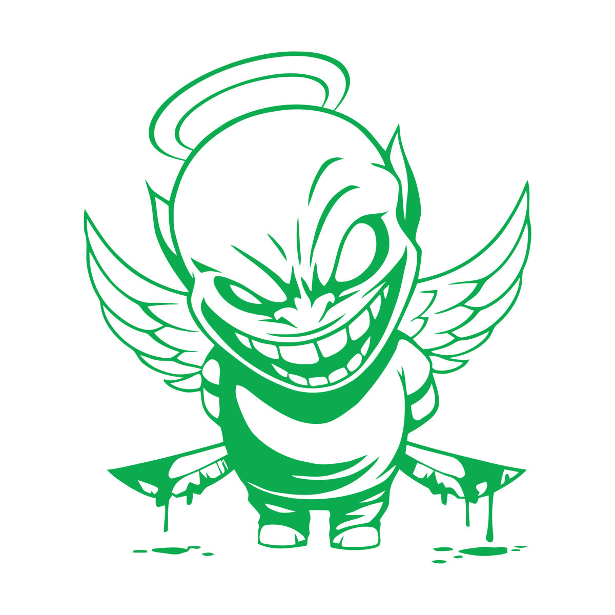 Vinyl Wall Decals Demon Angel Contrast Life Death Good Evil Bad Art Decoration