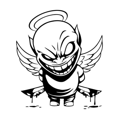 Vinyl Wall Decals Demon Angel Contrast Life Death Good Evil Bad Art Decoration