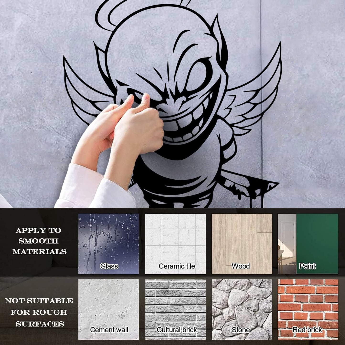 Vinyl Wall Decals Demon Angel Contrast Life Death Good Evil Bad Art Decoration