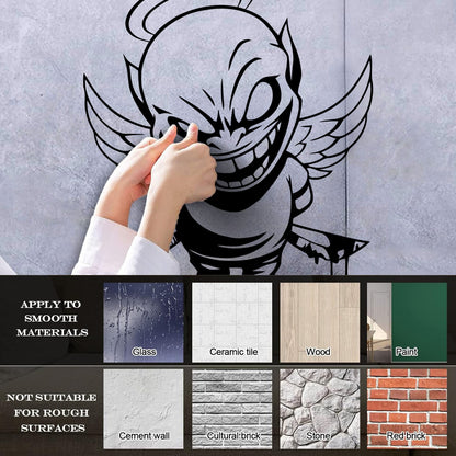 Vinyl Wall Decals Demon Angel Contrast Life Death Good Evil Bad Art Decoration