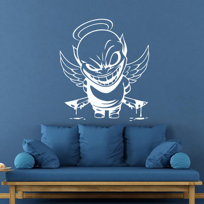 Vinyl Wall Decals Demon Angel Contrast Life Death Good Evil Bad Art Decoration