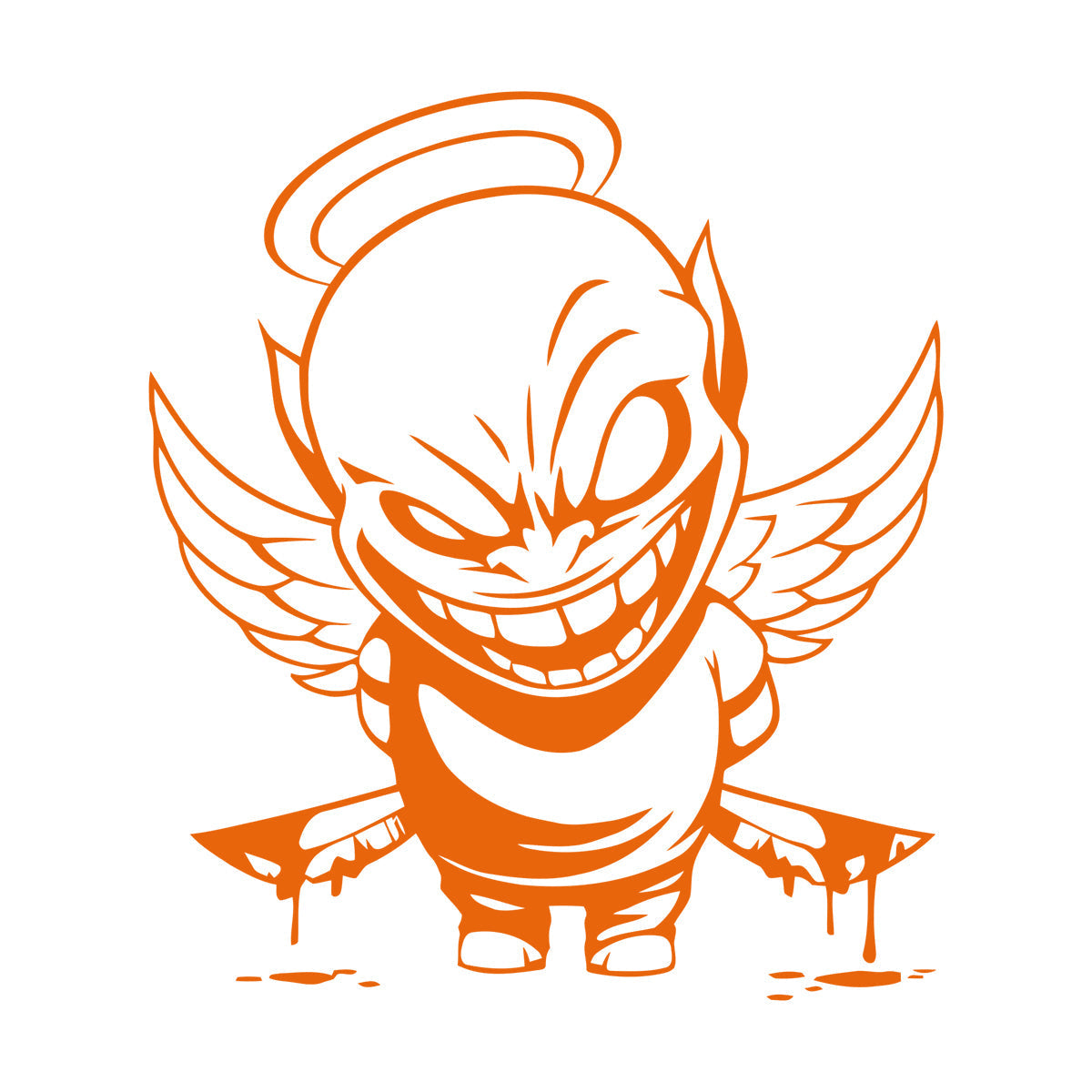 Vinyl Wall Decals Demon Angel Contrast Life Death Good Evil Bad Art Decoration