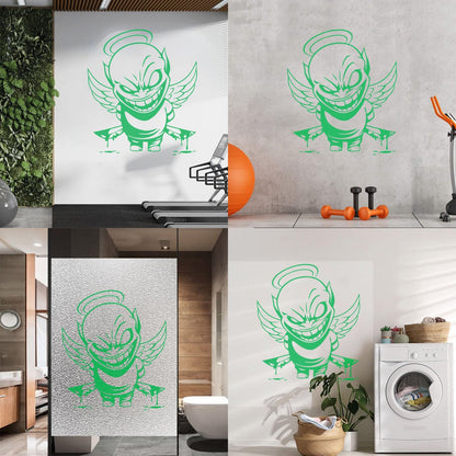 Vinyl Wall Decals Demon Angel Contrast Life Death Good Evil Bad Art Decoration