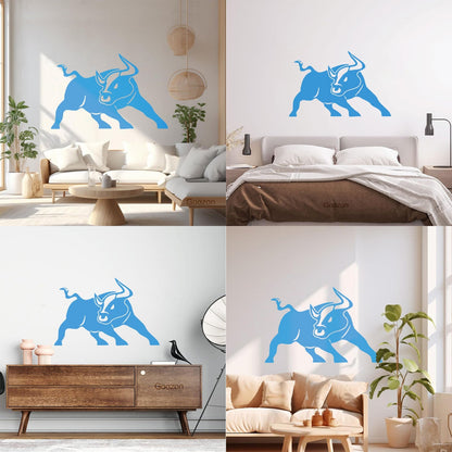 Angry Bull Horns Rodeo Cowboy Ranch Animal Engraving Decals Wall Beautification