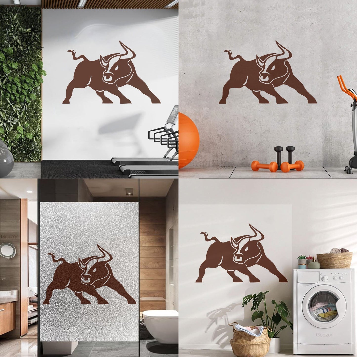 Angry Bull Horns Rodeo Cowboy Ranch Animal Engraving Decals Wall Beautification