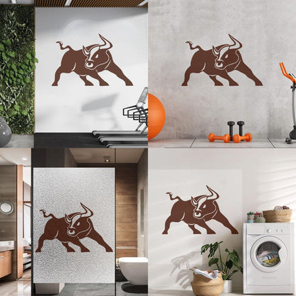 Angry Bull Horns Rodeo Cowboy Ranch Animal Engraving Decals Wall Beautification