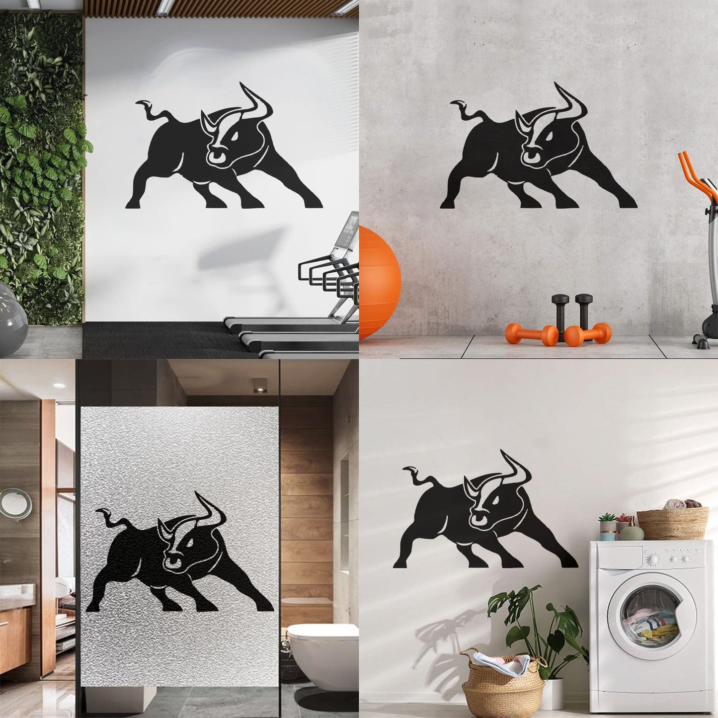 Angry Bull Horns Rodeo Cowboy Ranch Animal Engraving Decals Wall Beautification