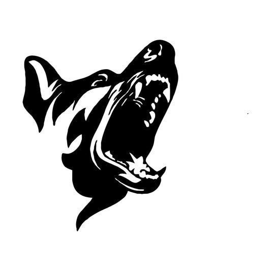 Mural And Wall Vinyl Decal Angry Dog Scary Patrol Animal Security Pet Garage Man Cave Car Body Decoration