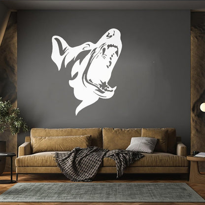 Mural And Wall Vinyl Decal Angry Dog Scary Patrol Animal Security Pet Garage Man Cave Car Body Decoration