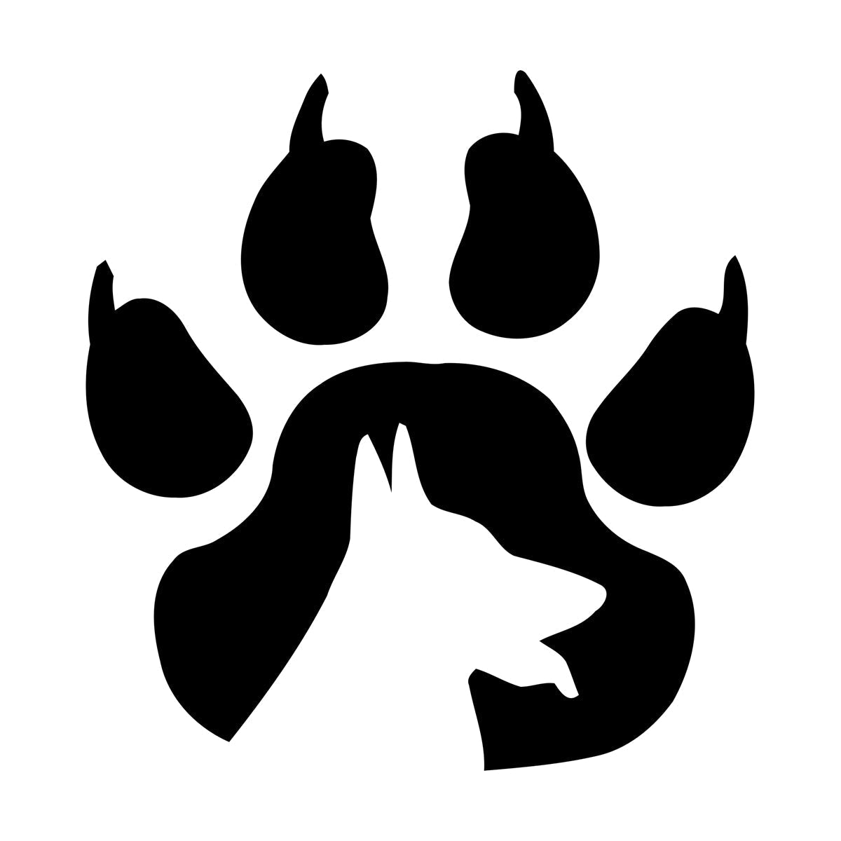 Vinyl Art Sticker Paw Print Dog Pet Animal Self Adhesive