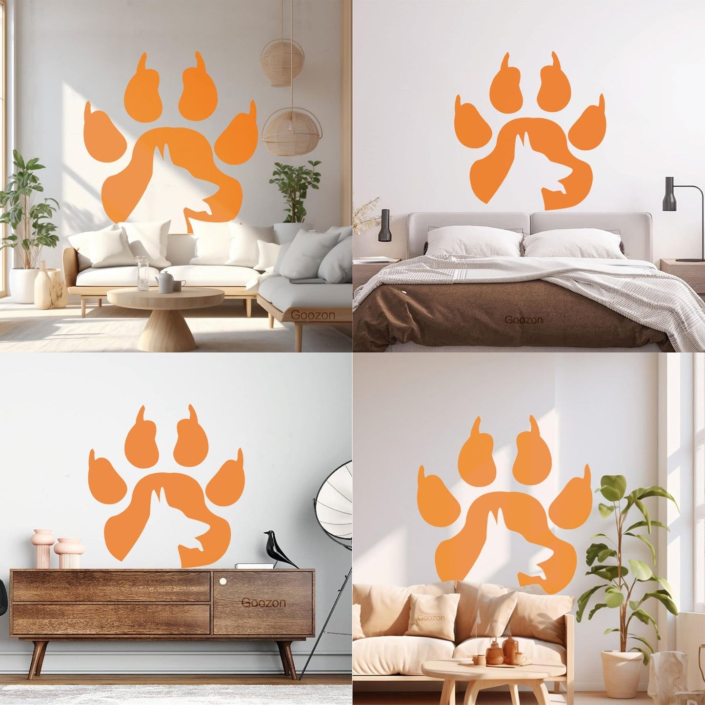 Vinyl Art Sticker Paw Print Dog Pet Animal Self Adhesive