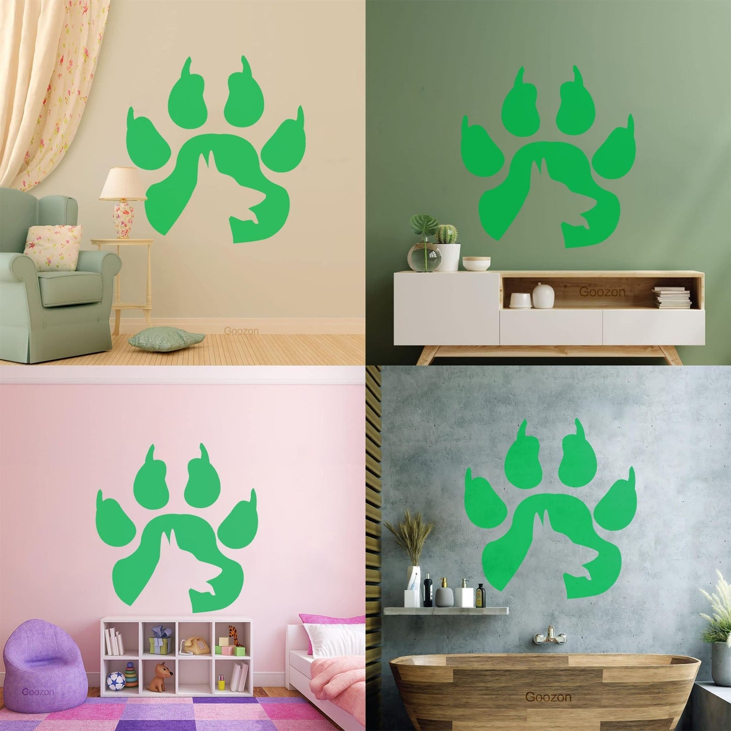 Vinyl Art Sticker Paw Print Dog Pet Animal Self Adhesive
