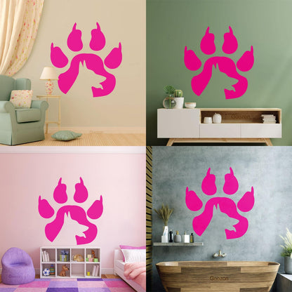 Vinyl Art Sticker Paw Print Dog Pet Animal Self Adhesive