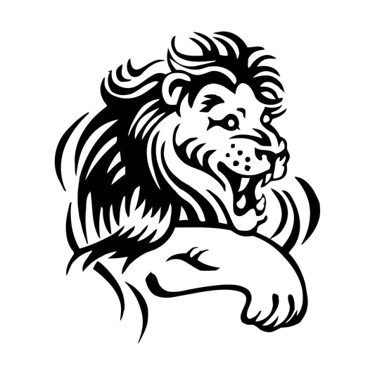 Wall Decals Cartoon Funny Lion Smile Kid Animal Waterproof