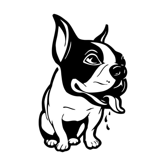 French Dog Pets Funny Animal Mural And Wall Vinyl Decal Can Modify And Add Information