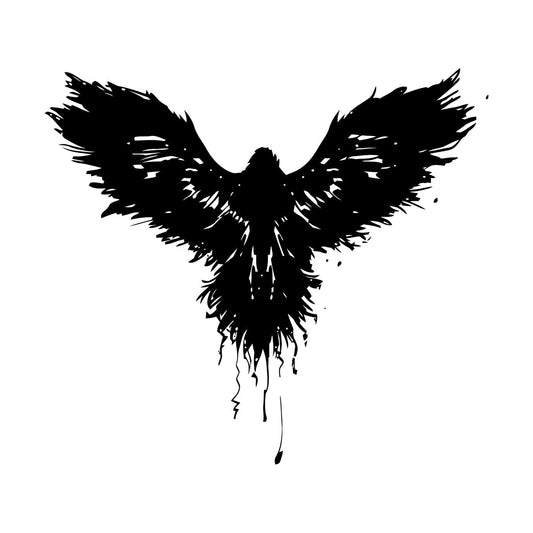 Wall Vinyl Sticker Decor Dark Bird Animal Darkness Flapping Wings Wall Beautification