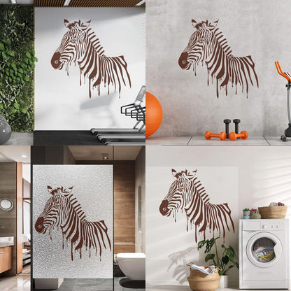 Wall Stickers Full Color Zebra African Animal Rainbow Kids Nursery Cool Exterior Window Decals