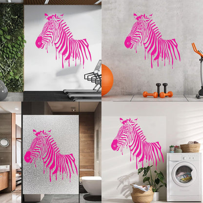 Wall Stickers Full Color Zebra African Animal Rainbow Kids Nursery Cool Exterior Window Decals