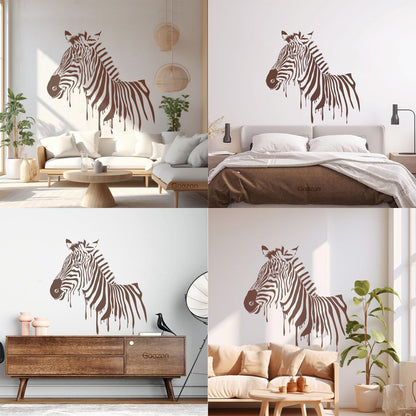 Wall Stickers Full Color Zebra African Animal Rainbow Kids Nursery Cool Exterior Window Decals