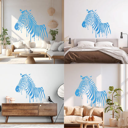 Wall Stickers Full Color Zebra African Animal Rainbow Kids Nursery Cool Exterior Window Decals