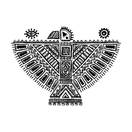 Engraving Stickers Vintage Ethnic Bird Animals Symbol Tattoo Culture