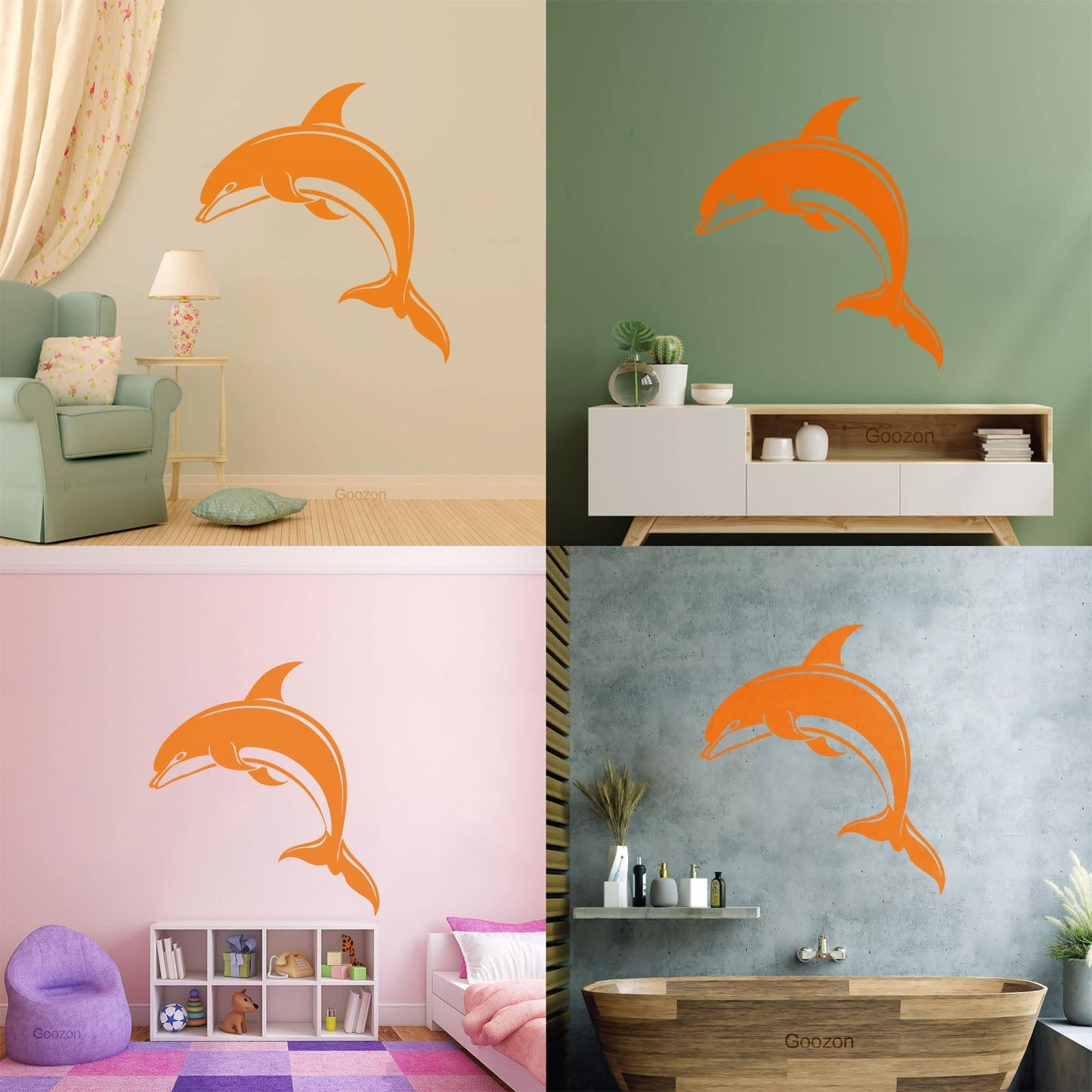 Dolphin Kind Sea Animal Aquarium Lettering Stickers Do Not Damage The Wall Surface