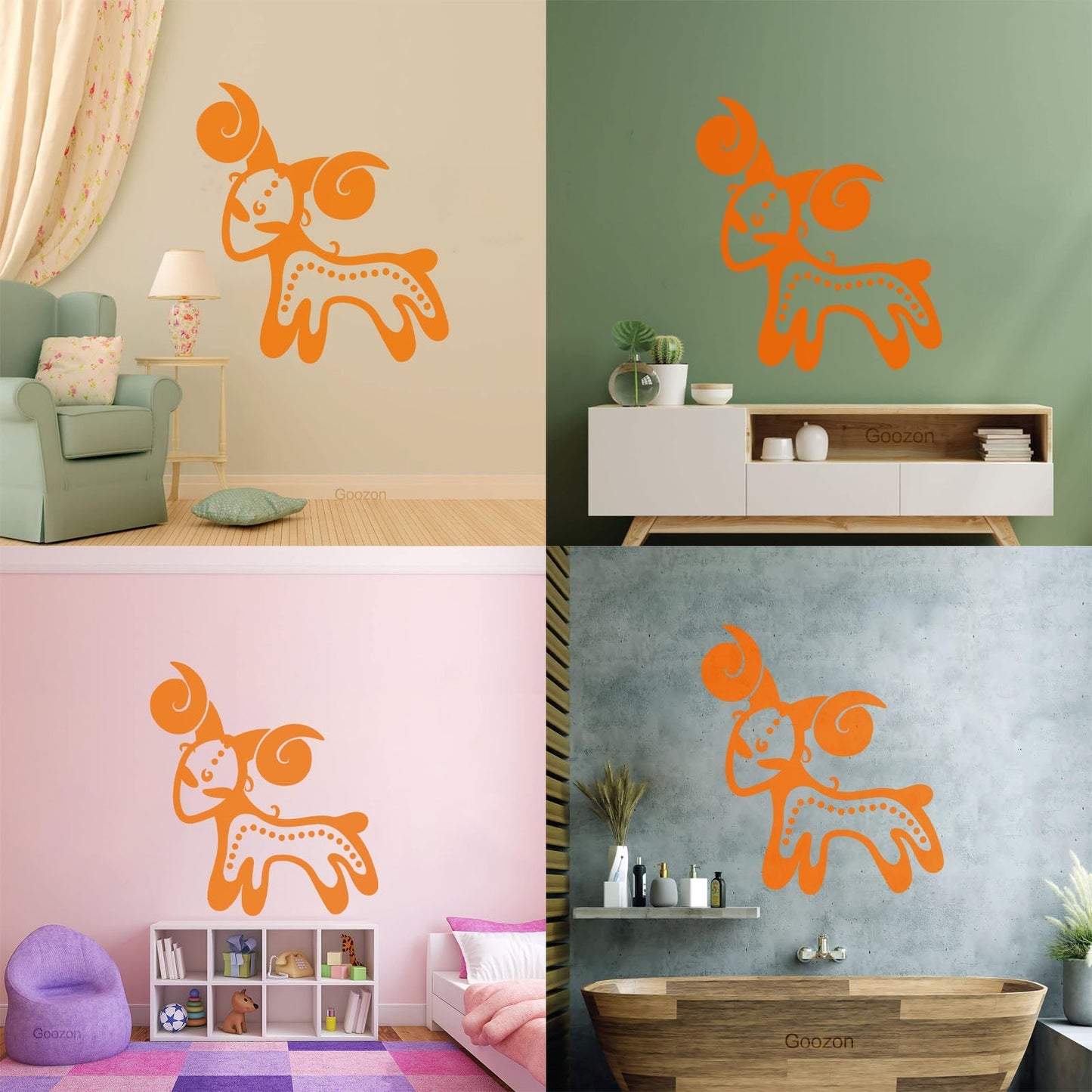 Wall Decals Vintage Animals And Symbol Zodiac Aries Easy Installation
