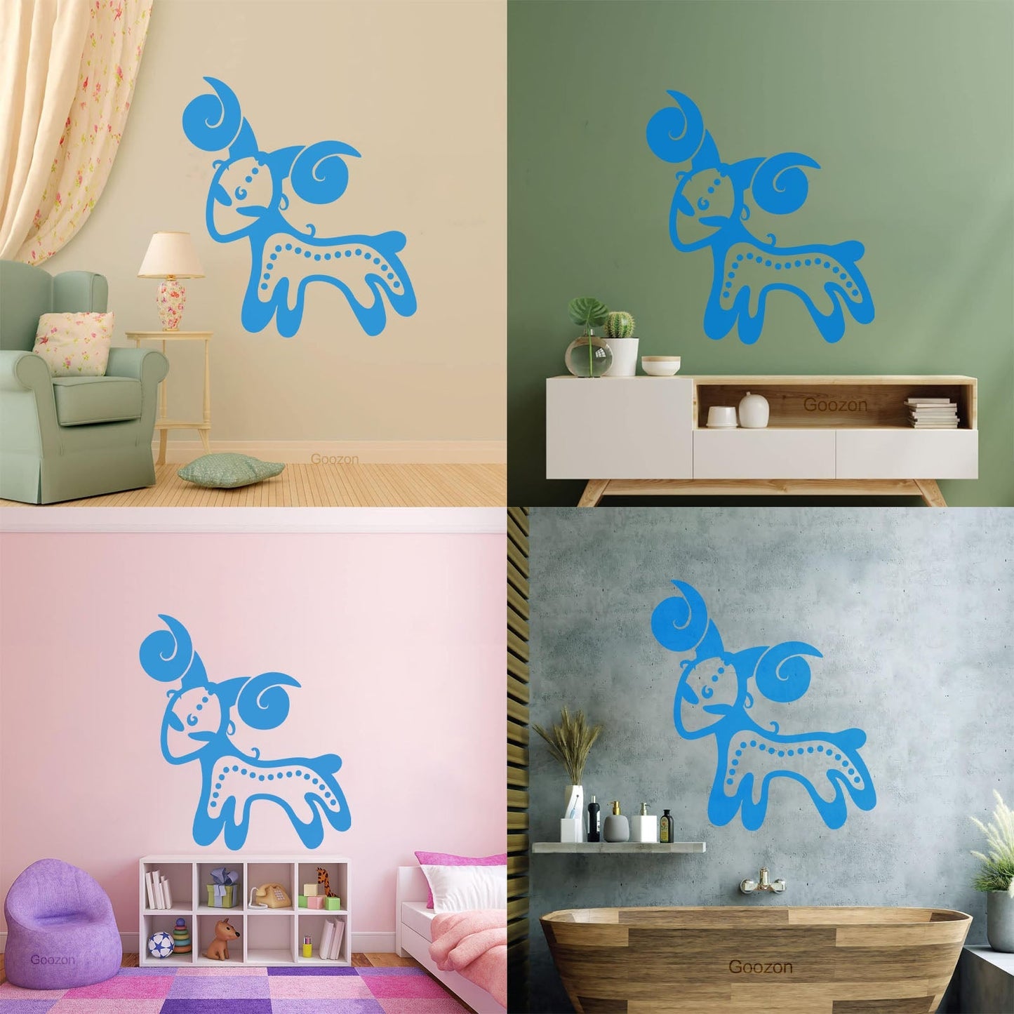 Wall Decals Vintage Animals And Symbol Zodiac Aries Easy Installation