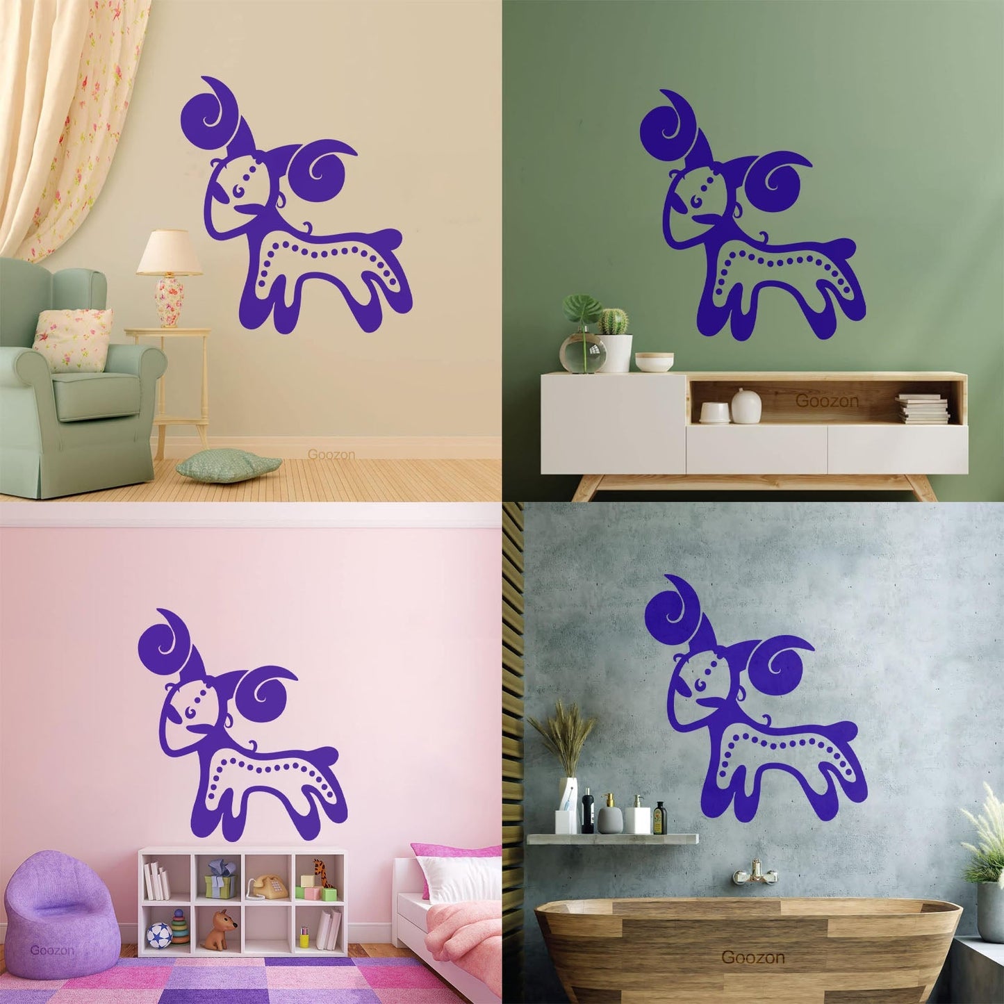 Wall Decals Vintage Animals And Symbol Zodiac Aries Easy Installation