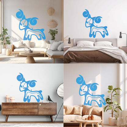 Wall Decals Vintage Animals And Symbol Zodiac Aries Easy Installation