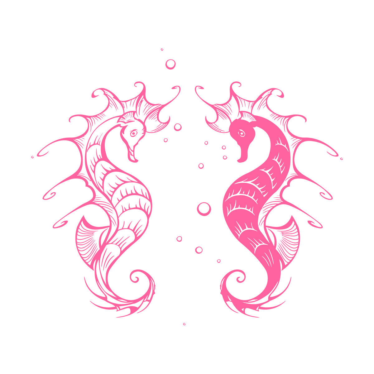 Wall Vinyl Sticker Decor Amazing Sea Ocean Animals Seahorses Personalized Customization