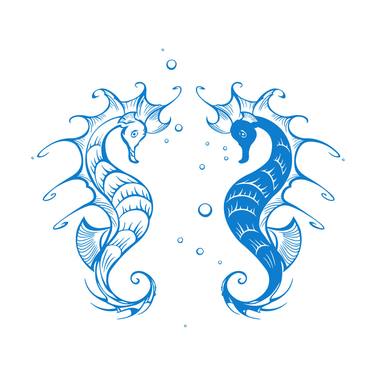 Wall Vinyl Sticker Decor Amazing Sea Ocean Animals Seahorses Personalized Customization
