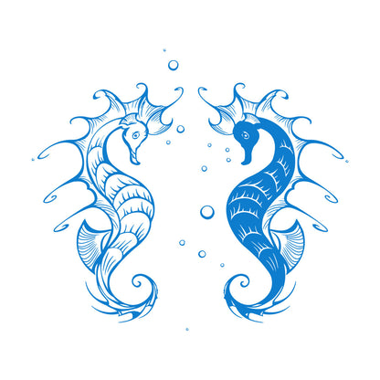 Wall Vinyl Sticker Decor Amazing Sea Ocean Animals Seahorses Personalized Customization