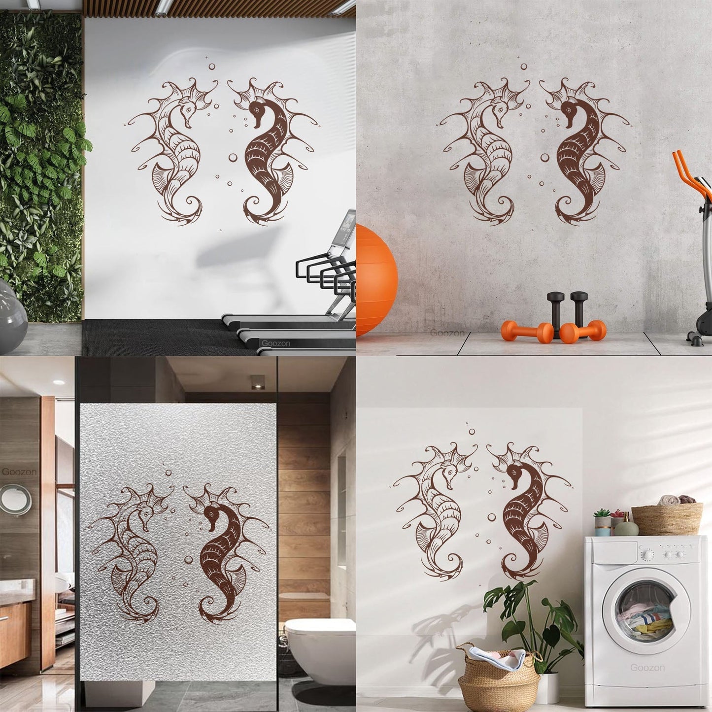 Wall Vinyl Sticker Decor Amazing Sea Ocean Animals Seahorses Personalized Customization