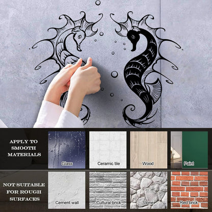 Wall Vinyl Sticker Decor Amazing Sea Ocean Animals Seahorses Personalized Customization