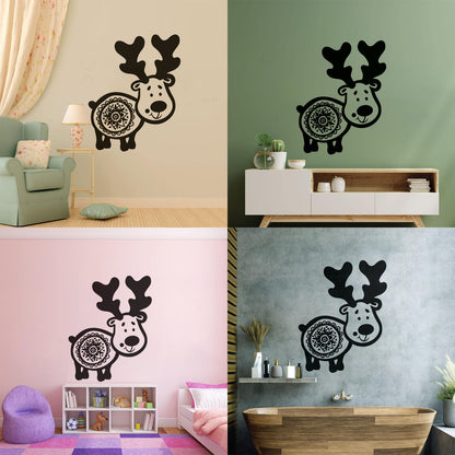 Wall Stickers Animals Symbol Funny Deer With Horns Art Decoration