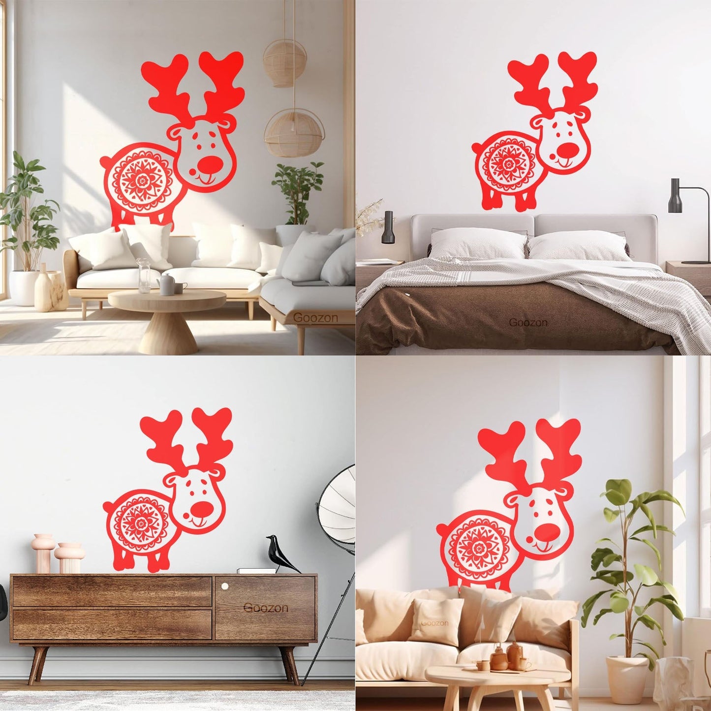 Wall Stickers Animals Symbol Funny Deer With Horns Art Decoration