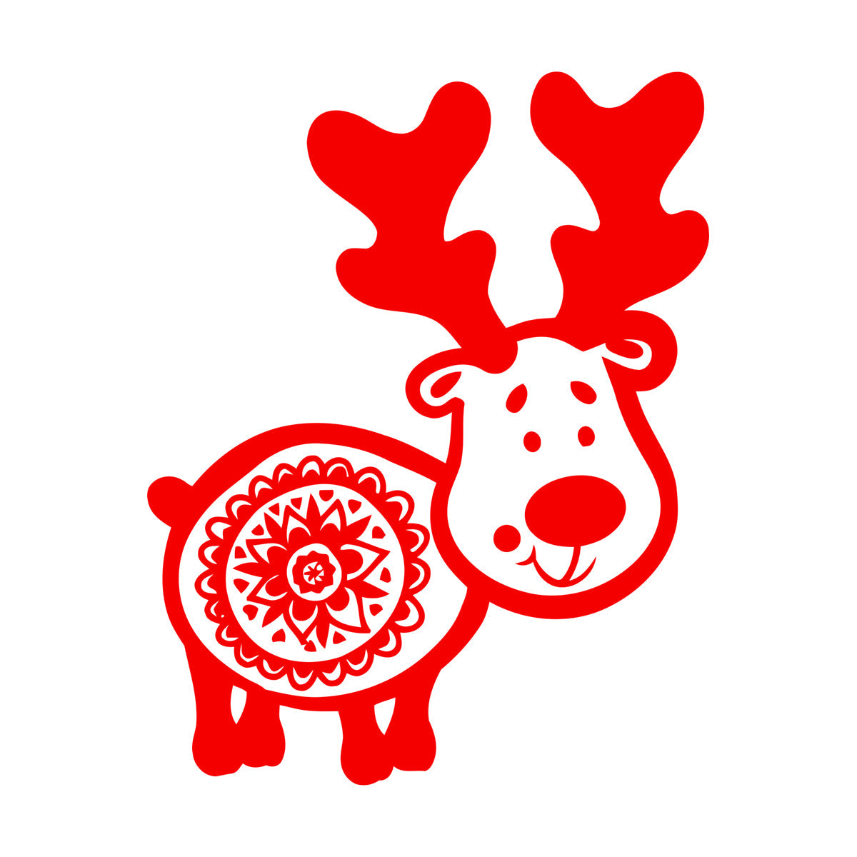 Wall Stickers Animals Symbol Funny Deer With Horns Art Decoration