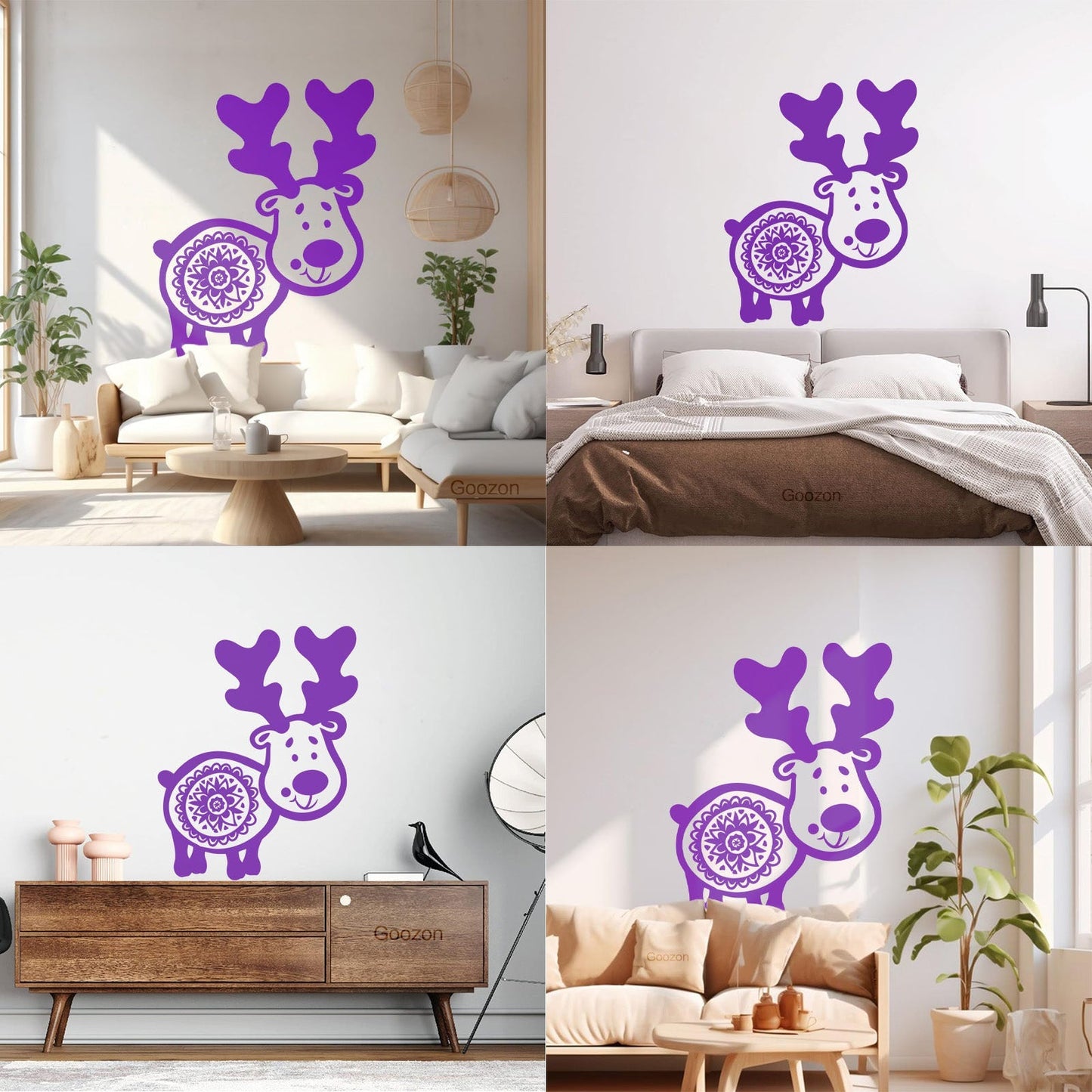 Wall Stickers Animals Symbol Funny Deer With Horns Art Decoration