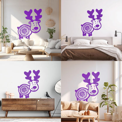 Wall Stickers Animals Symbol Funny Deer With Horns Art Decoration